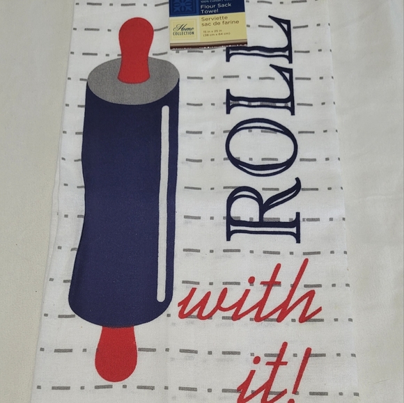 Rolling Pin Graphic Print Kitchen Flour Sack Towel Decor Decorative Baking - Picture 3 of 6